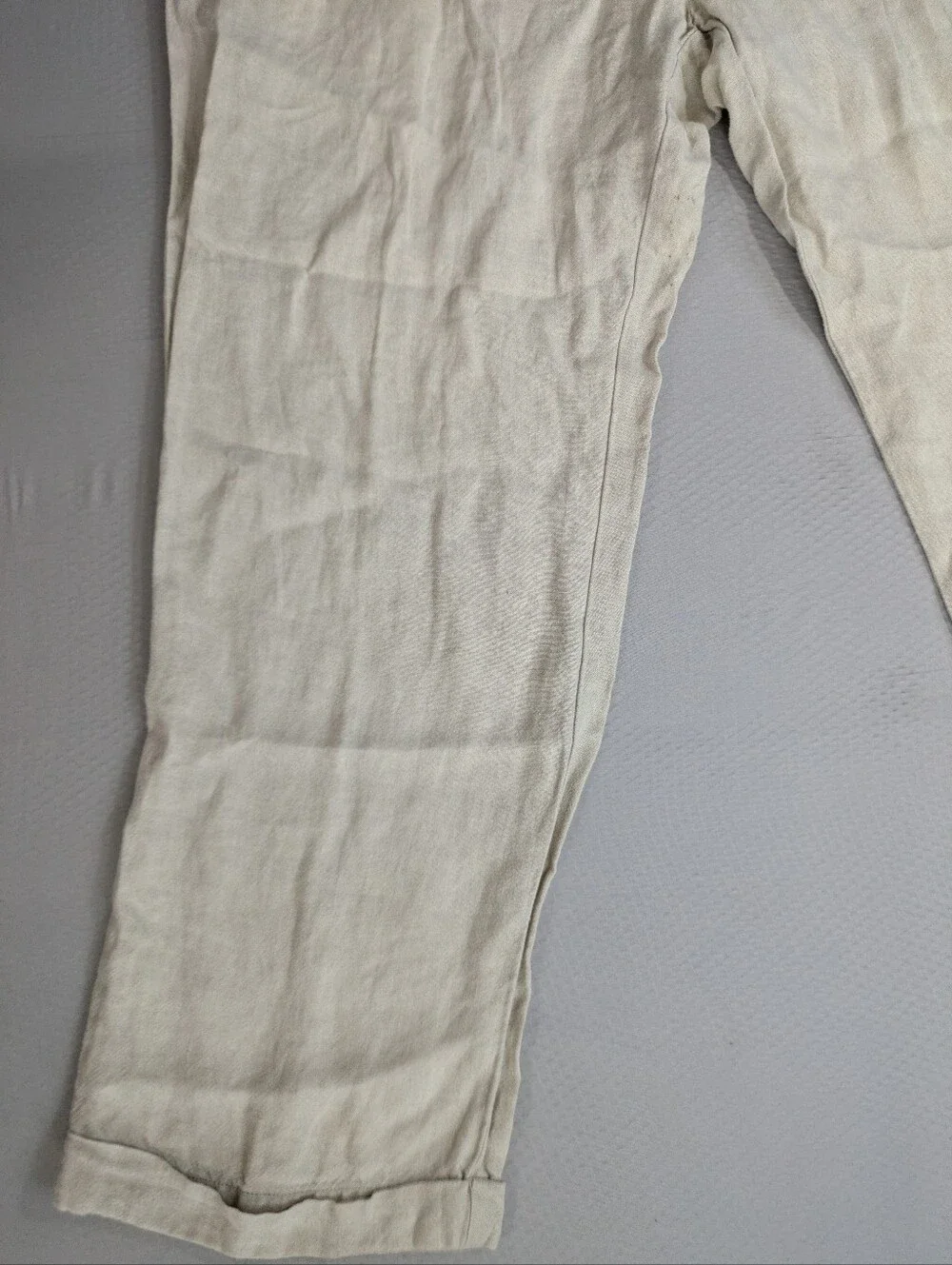 Brooks Brothers Mens 38 100% Linen Pleated Cuffed Trousers